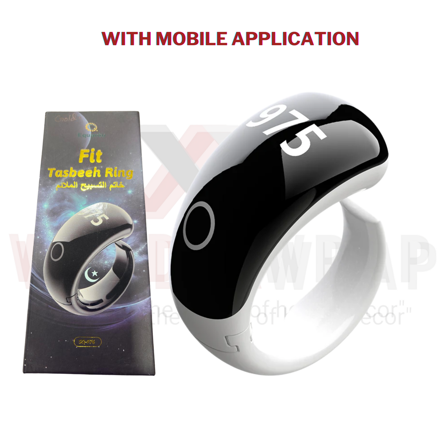 Wonderwrap- Decor Smart Zikr Counter Ring with Digital Finger Counter & Prayer Time Reminder | Portable Tasbih Ring Worship (SQ976)