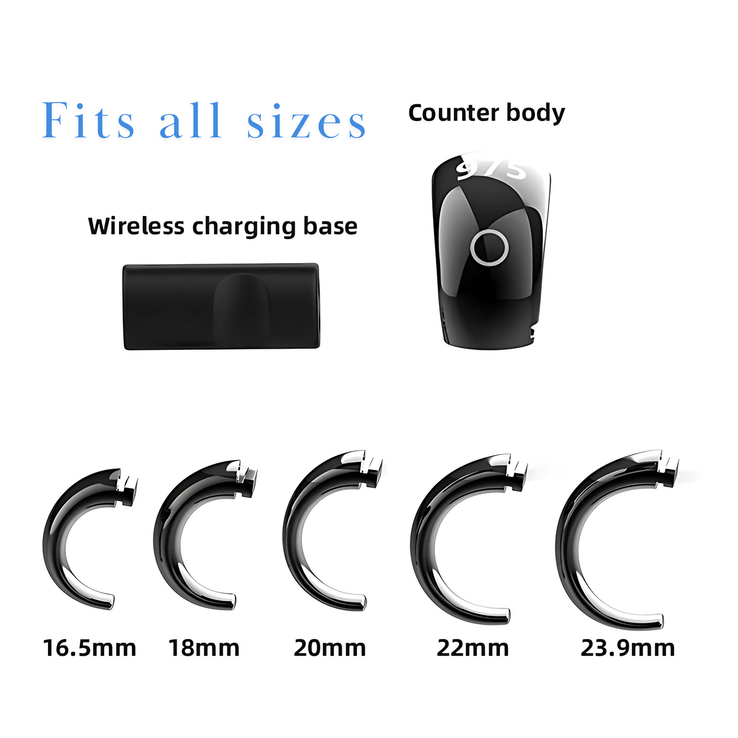 Wonderwrap- Decor Smart Zikr Counter Ring with Digital Finger Counter & Prayer Time Reminder | Portable Tasbih Ring Worship (SQ976)