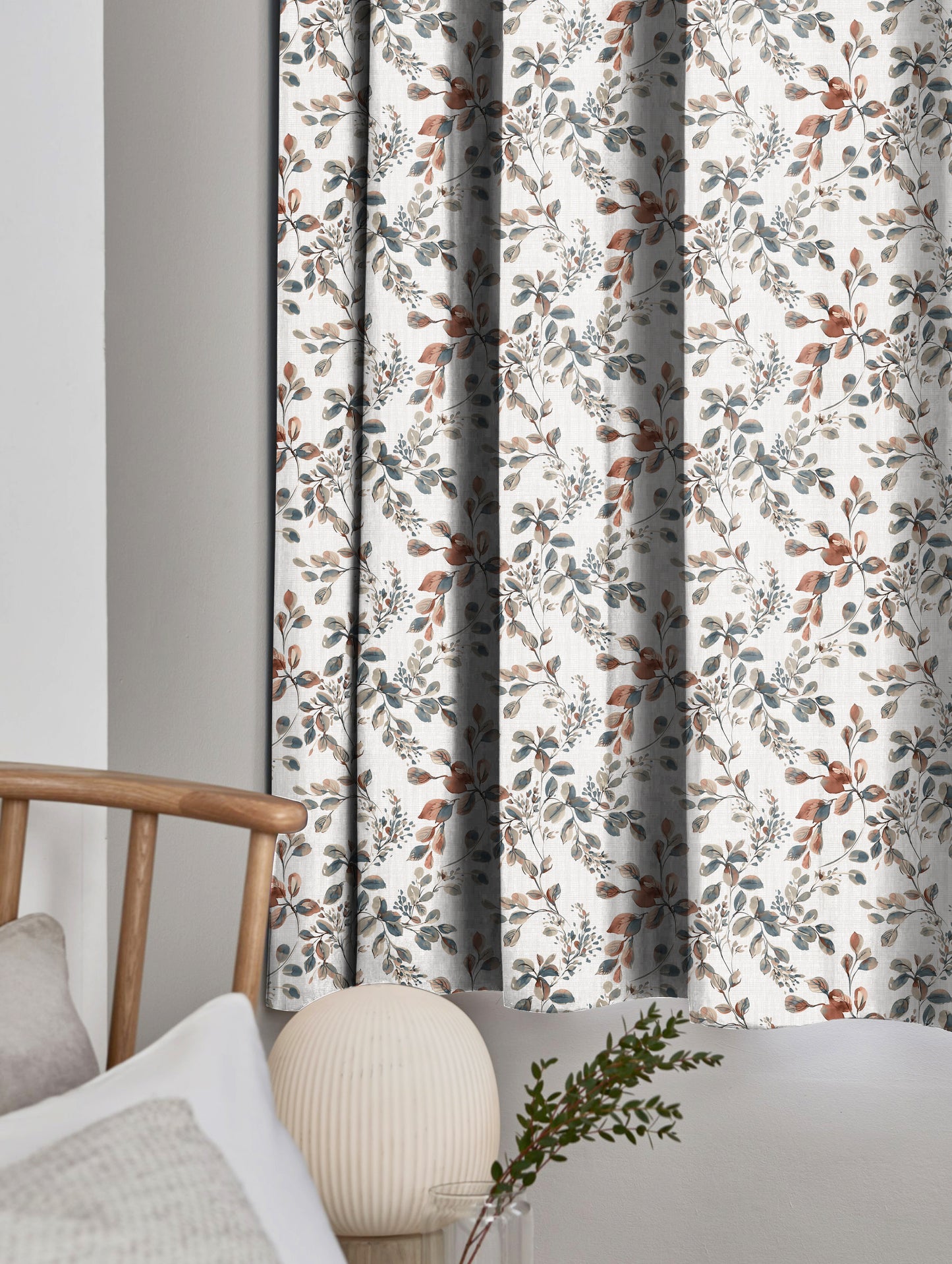 REVERSIBLE RUST CURTAINS BLACKOUT PRINTED FOR LIVING & BEDROOMS (SET OF 2)