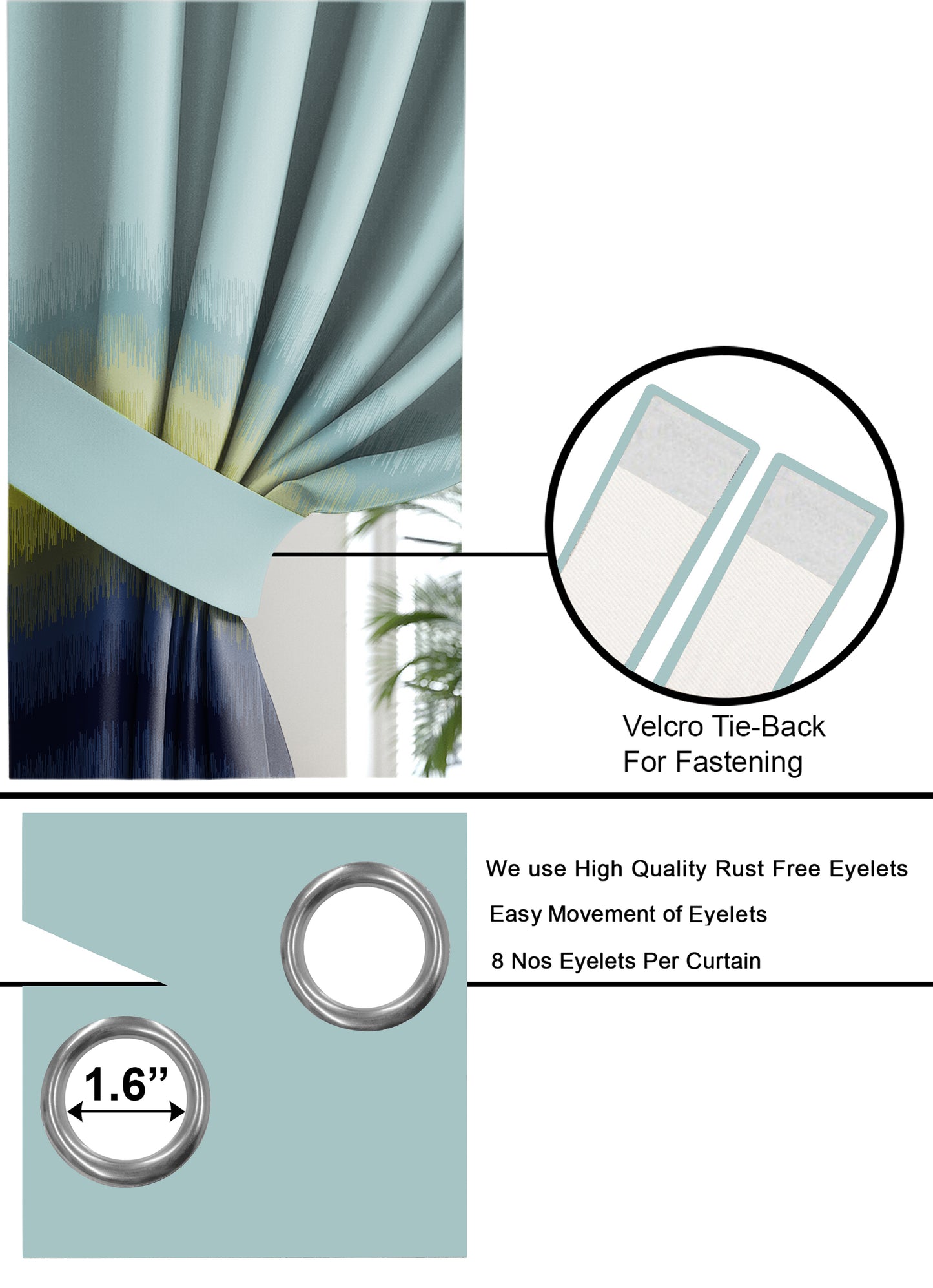 MATRIX GREEN CURTAINS BLACKOUT PRINTED FOR LIVING & BEDROOMS (SET OF 2)